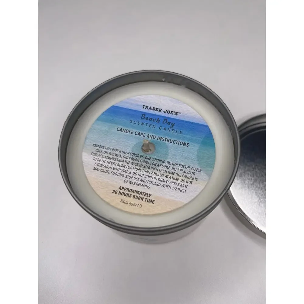 Set of 2! Trader Joe’s Mango Tangerine + Beach Day Scented Candles Soy Wax 5.7oz